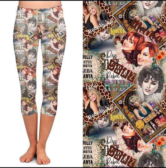 Country Gals leggings,Capris, Lounge Pants, Joggers