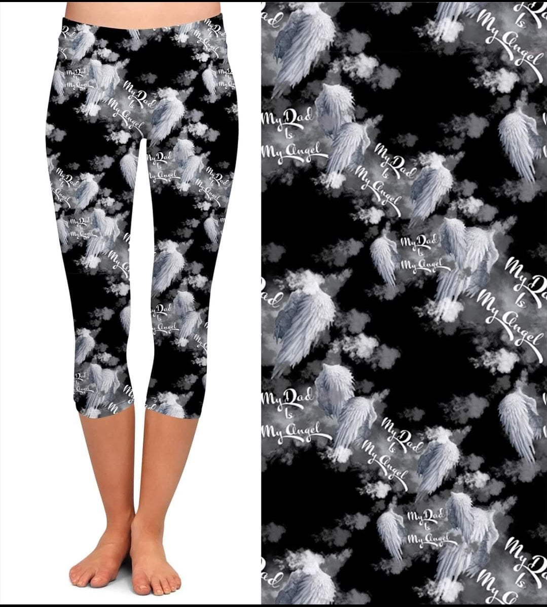 My Dad is my angel leggings capris joggers and loungers kids and adults preorder #0707