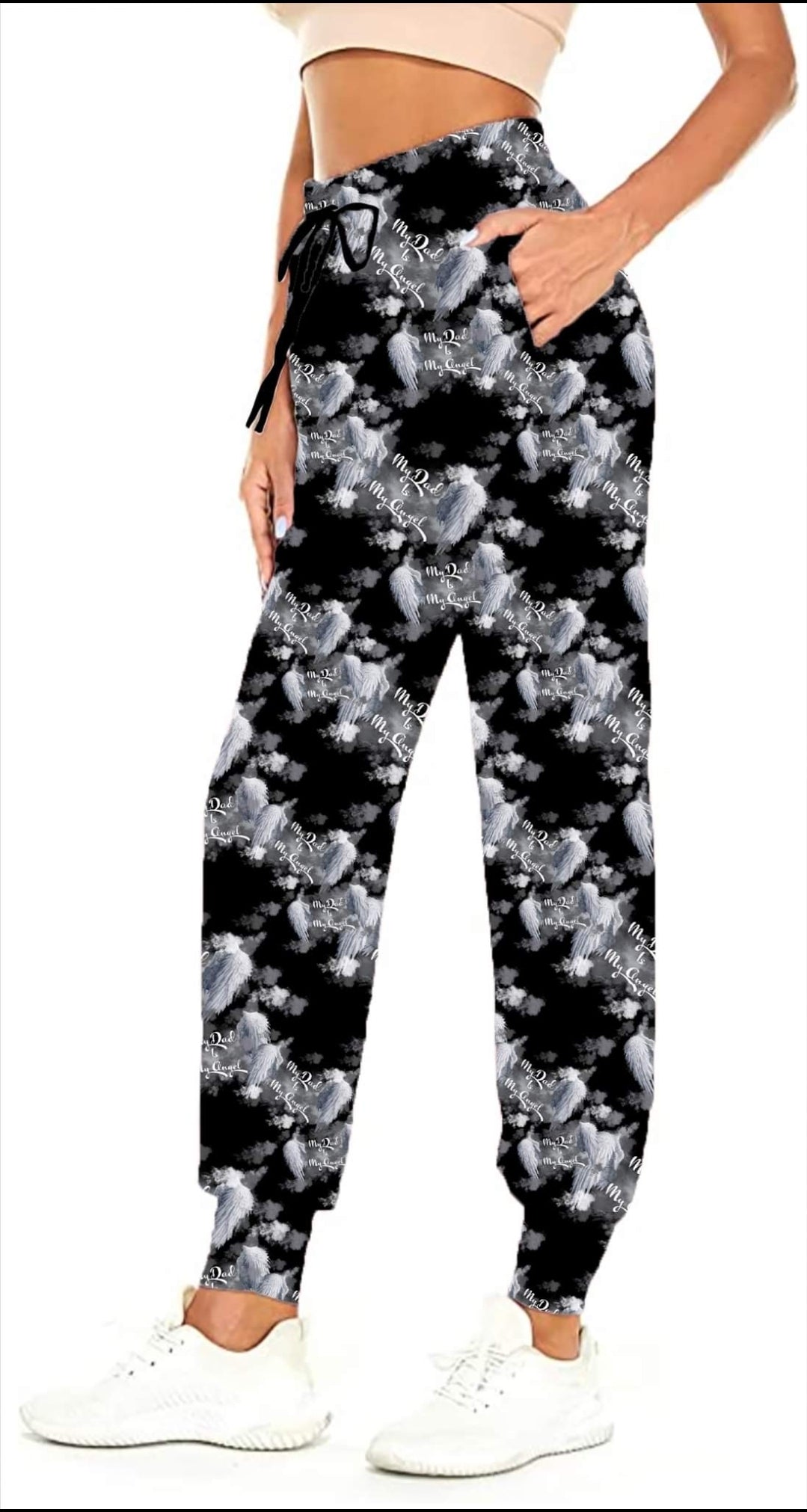 My Dad is my angel leggings capris joggers and loungers kids and adults preorder #0707