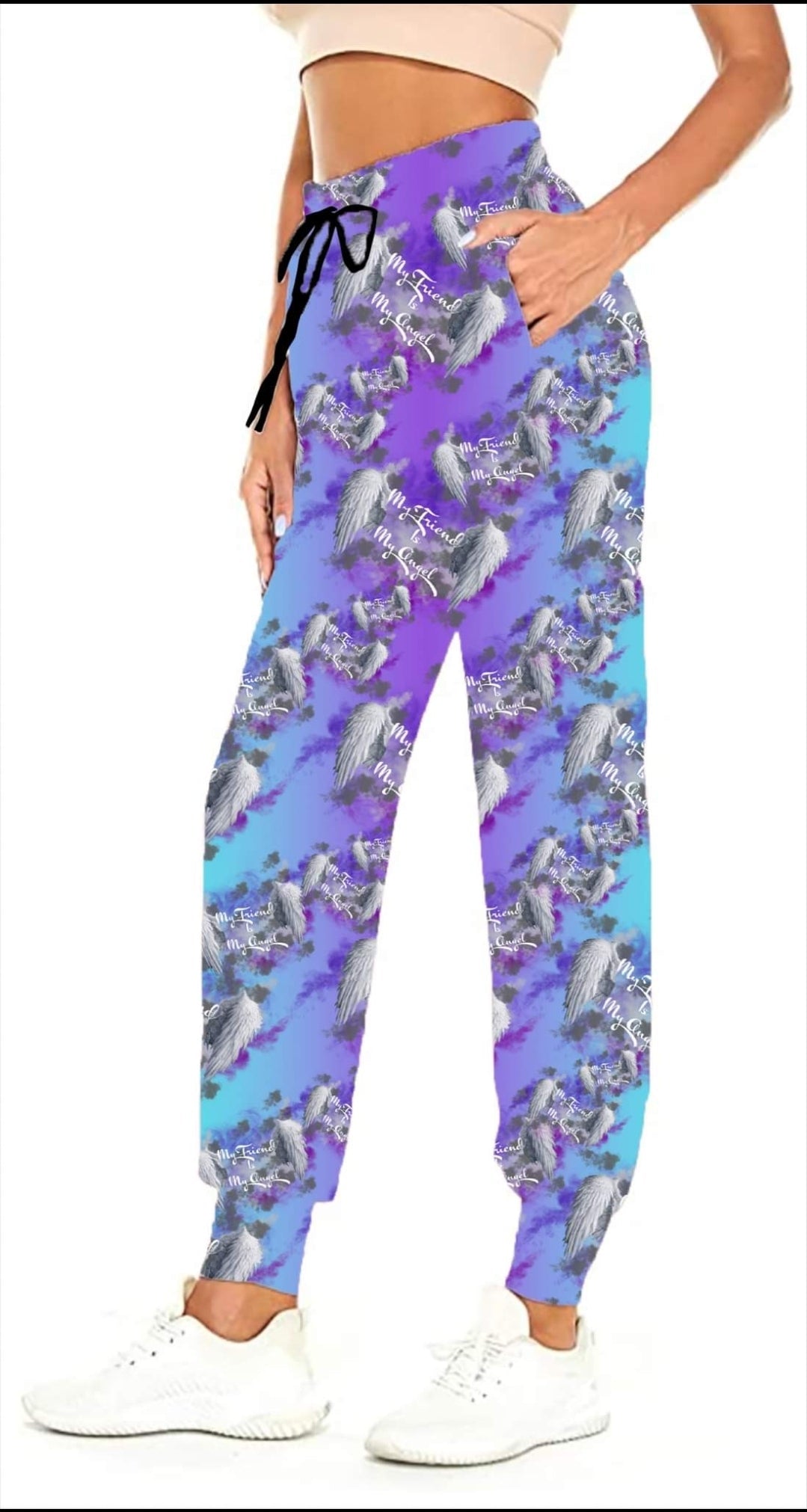 My Friend is my angel leggings capris joggers and loungers kids and adults preorder #0707