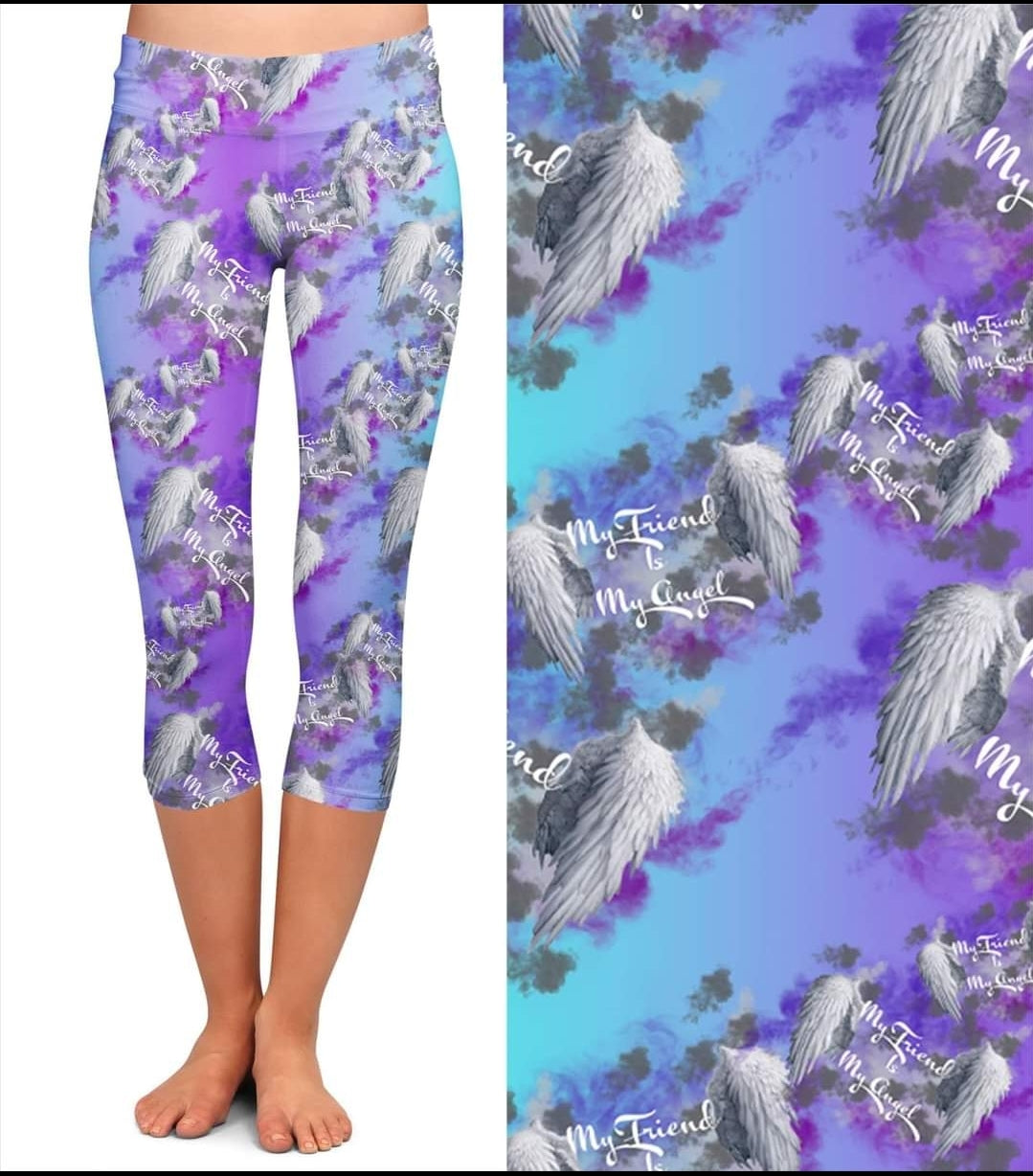 My Friend is my angel leggings capris joggers and loungers kids and adults preorder #0707