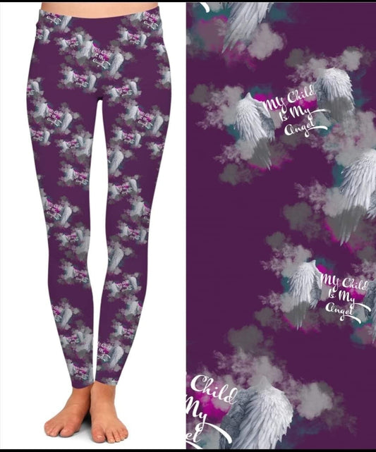 My Child is my angel leggings capris joggers and loungers kids and adults