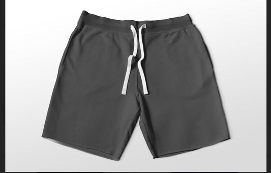 Solid grey shorts with pockets 4" and 7" available