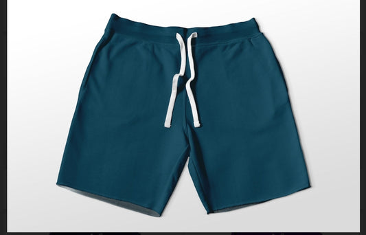 Solid dark teal shorts with pockets 4" and 7" available