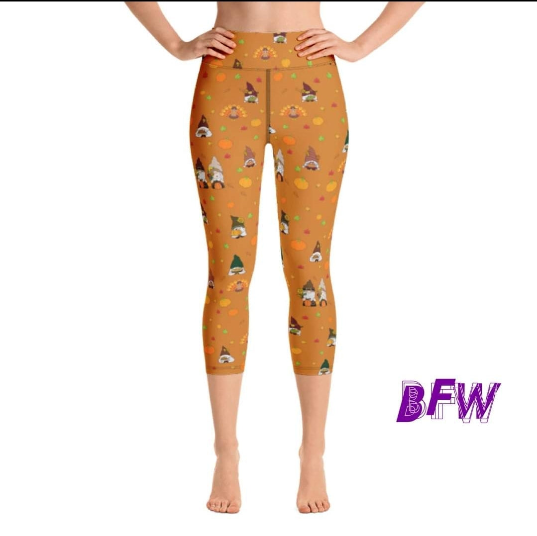 Fall Gnomes leggings, Capris, Full and Capri length loungers and joggers