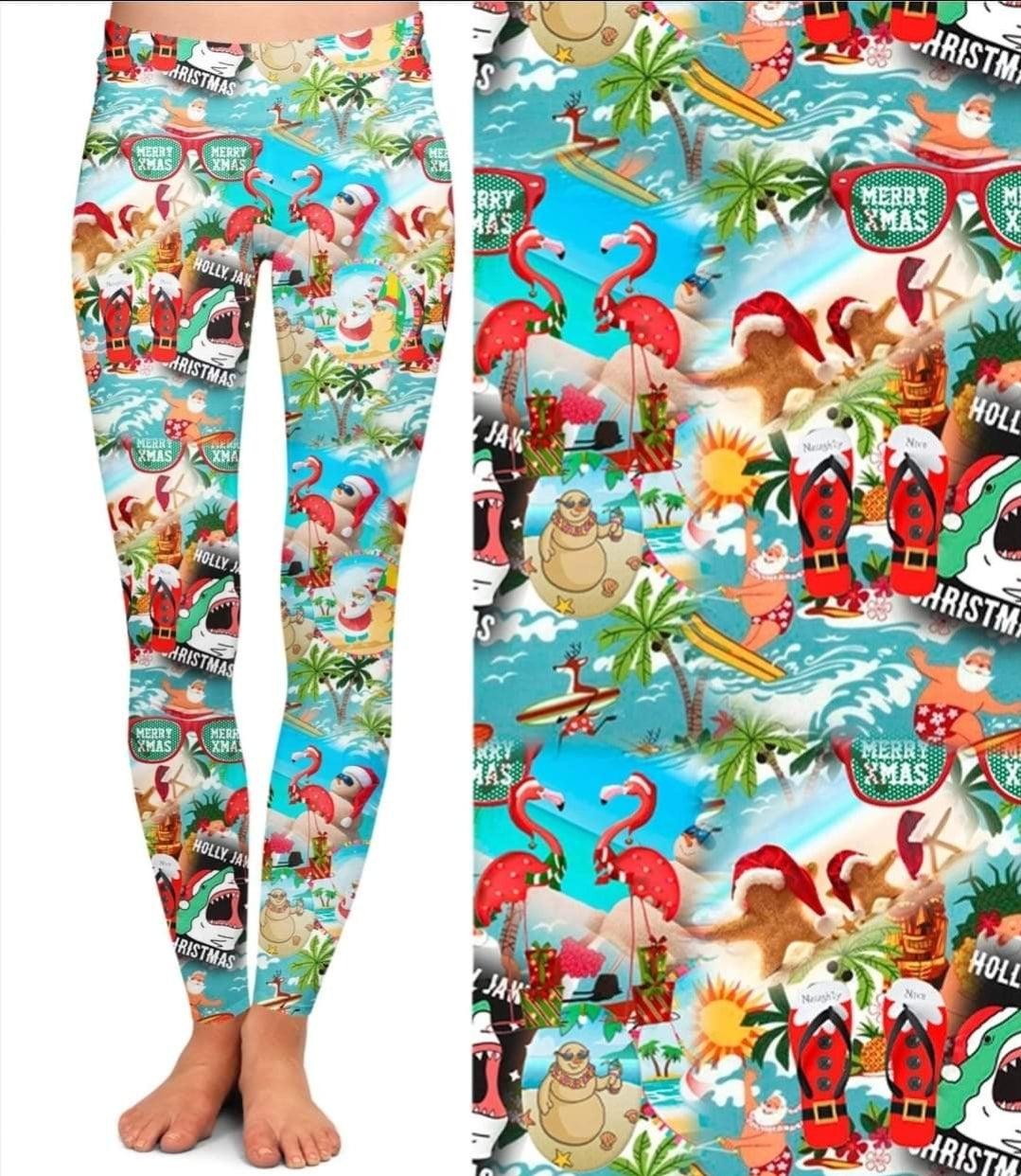 Summer Christmas leggings, Capris, Full and Capri length loungers and joggers Preorder #0901