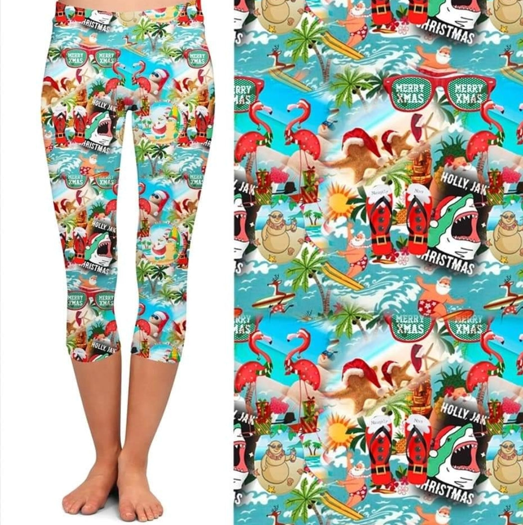 Summer Christmas leggings, Capris, Full and Capri length loungers and joggers Preorder #0901