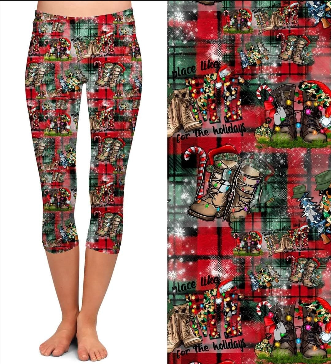 Military Christmas leggings, Capris, Full and Capri length loungers and joggers