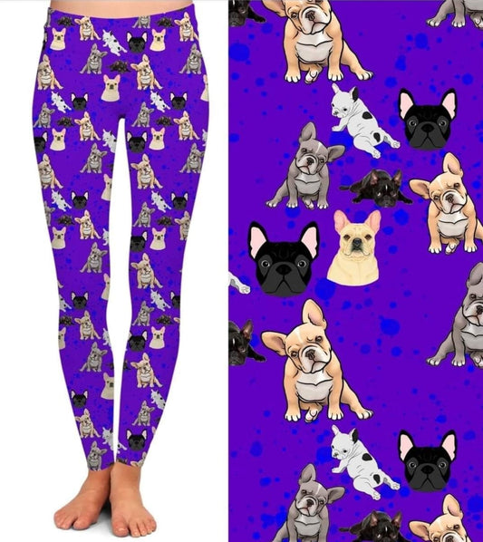 French Bulldogs leggings, Capris, Full and Capri length loungers and joggers