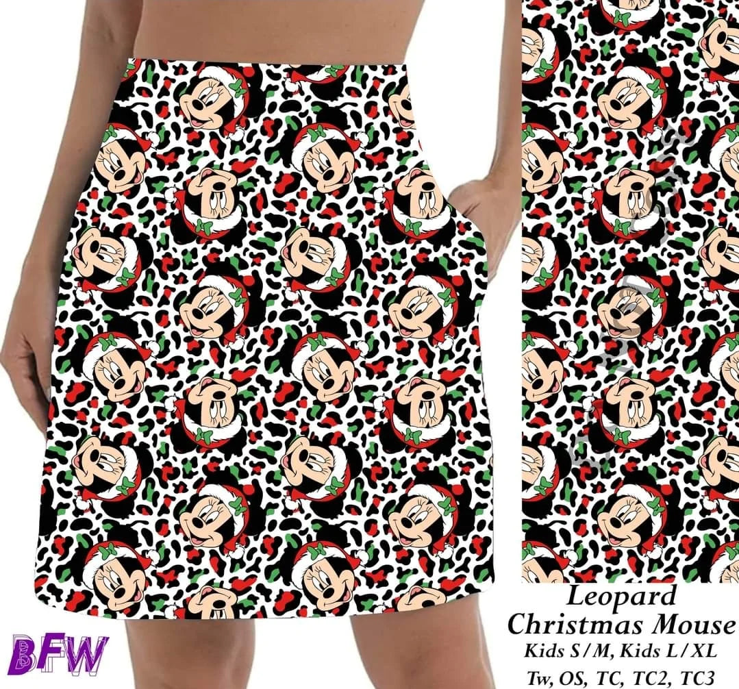 Leopard Christmas Mouse skort preorder #0909