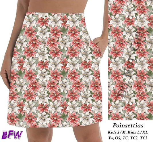 Poinsettias Skort