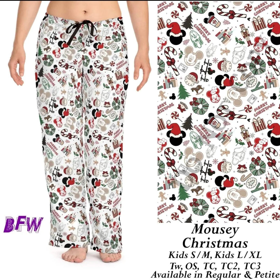 Mousey Christmas leggings, Capris, Full and Capri length loungers and joggers Preorder #0909