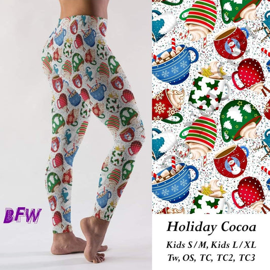 Holiday cocoa leggings, Capris, Full and Capri length loungers and joggers