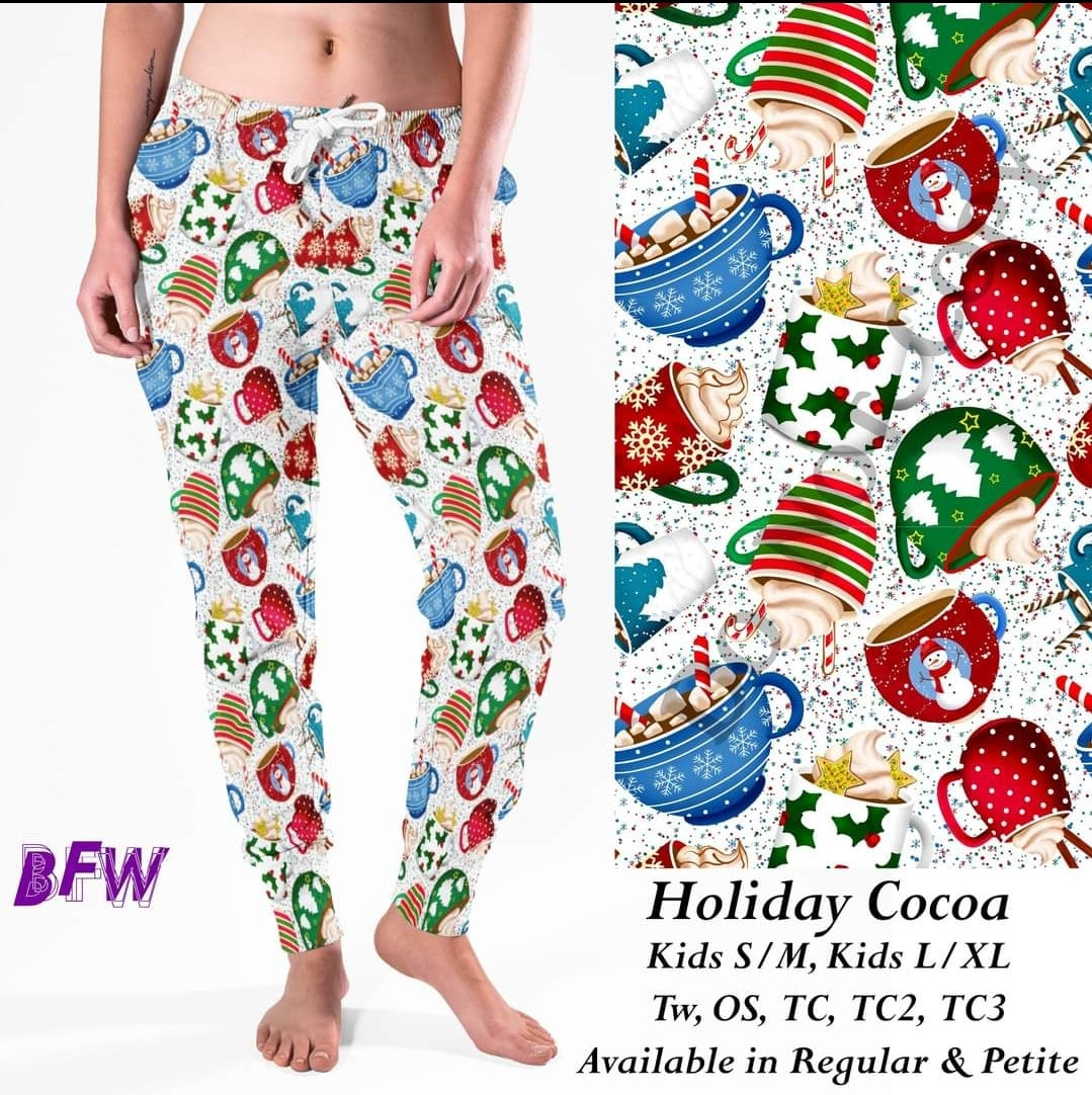 Holiday cocoa leggings, Capris, Full and Capri length loungers and joggers