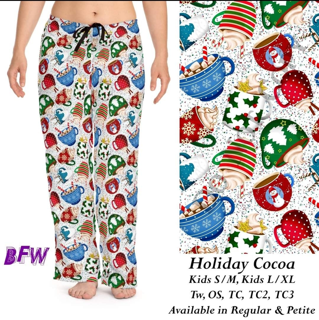 Holiday cocoa leggings, Capris, Full and Capri length loungers and joggers