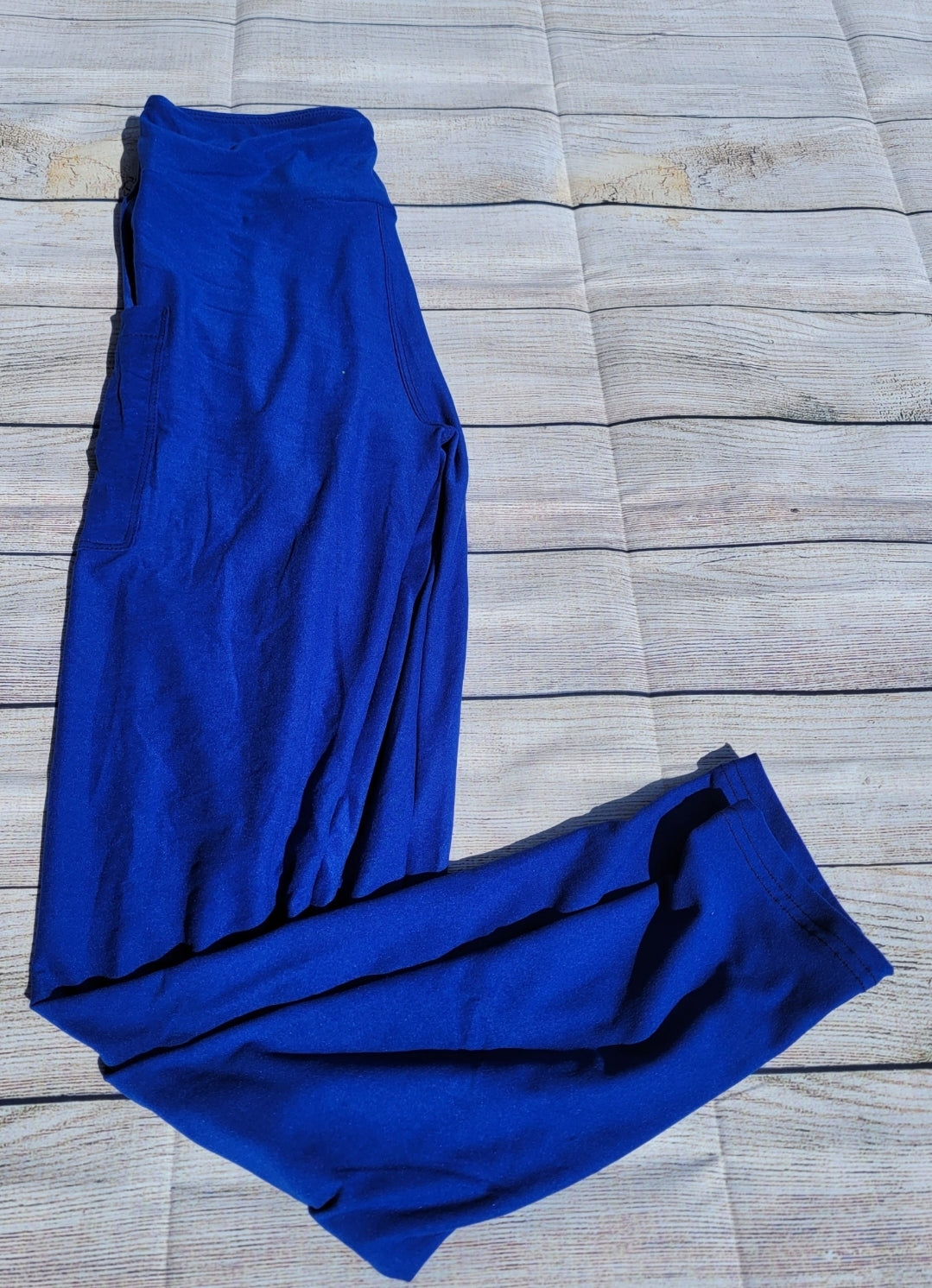 Royal Blue leggings and biker shorts with pockets