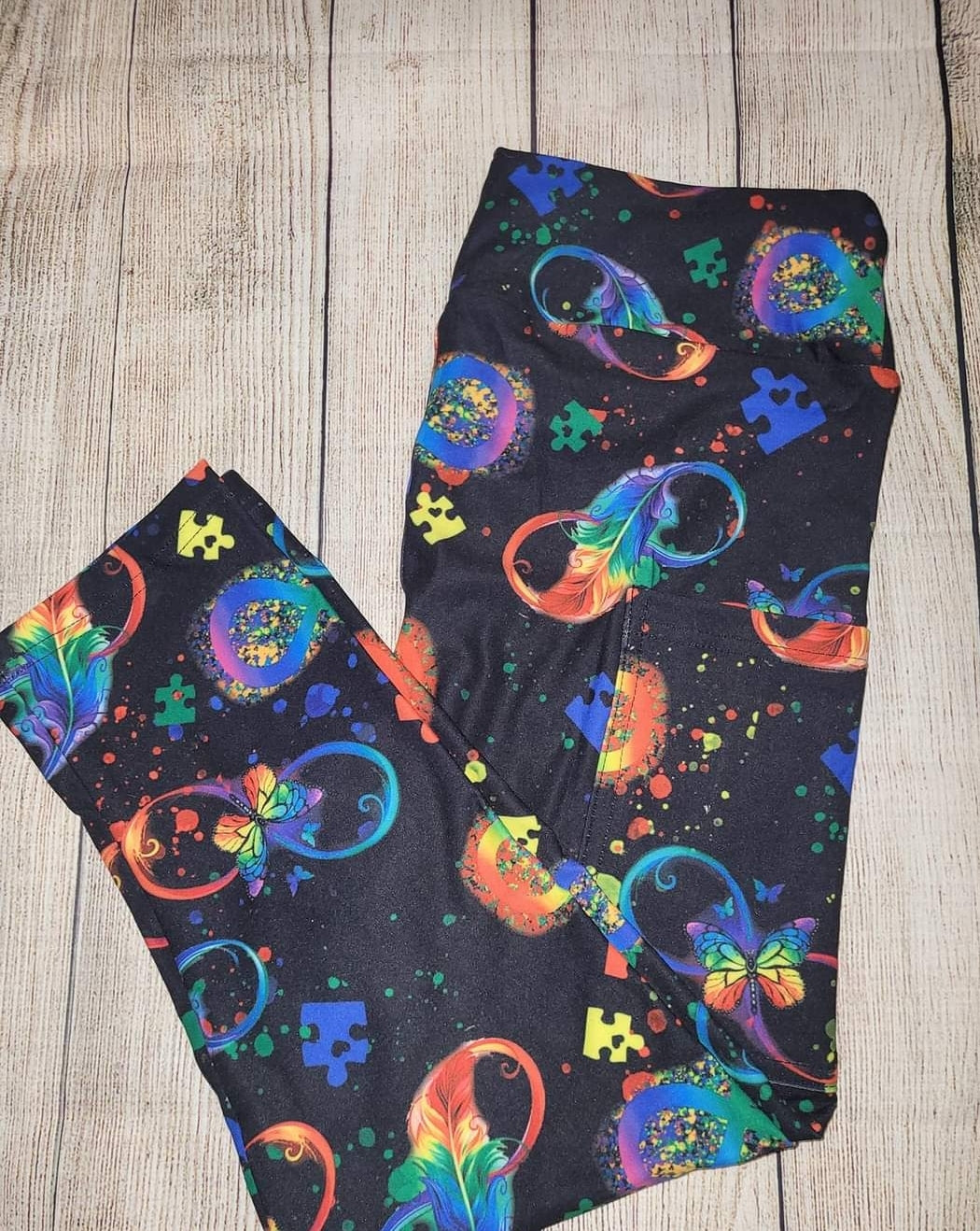 Autism of Many Colors Leggings, Capris, Lounge Pants, Joggers and Shorts