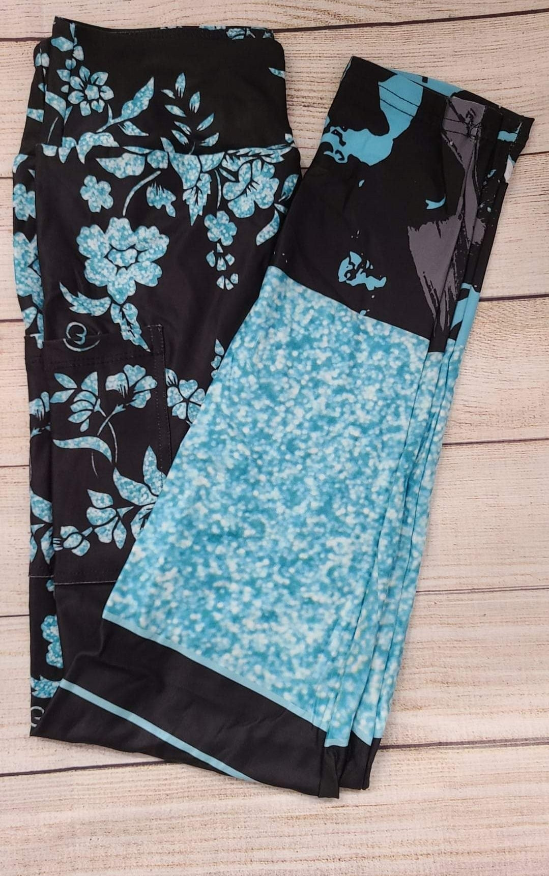 Vintage Teal with pockets leggings and capris