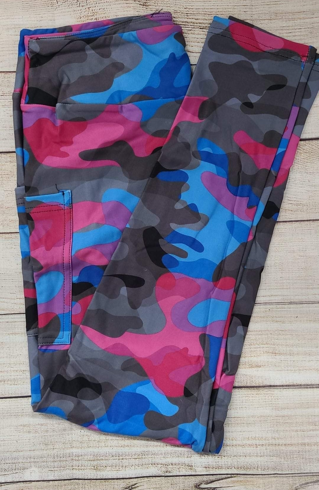 Blue/Pink Camo Leggings, Capris, Lounge Pants and Joggers preorder #0223