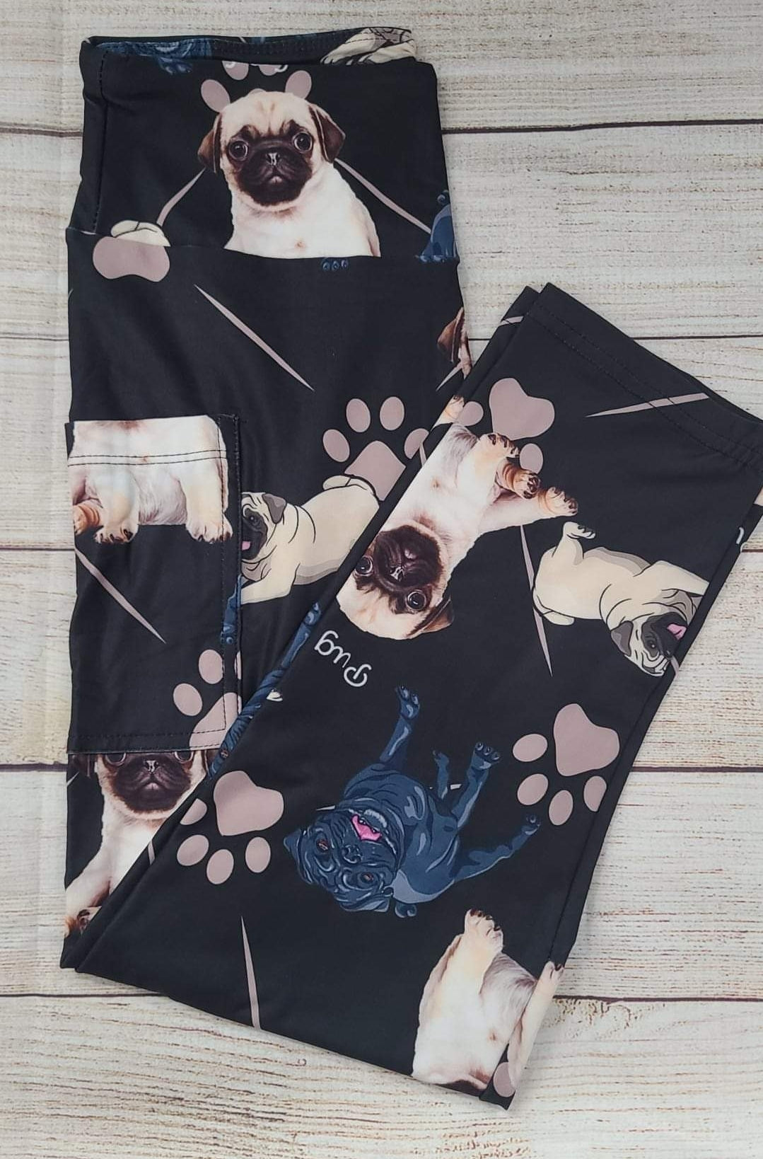 Pug leggings, capris and joggers