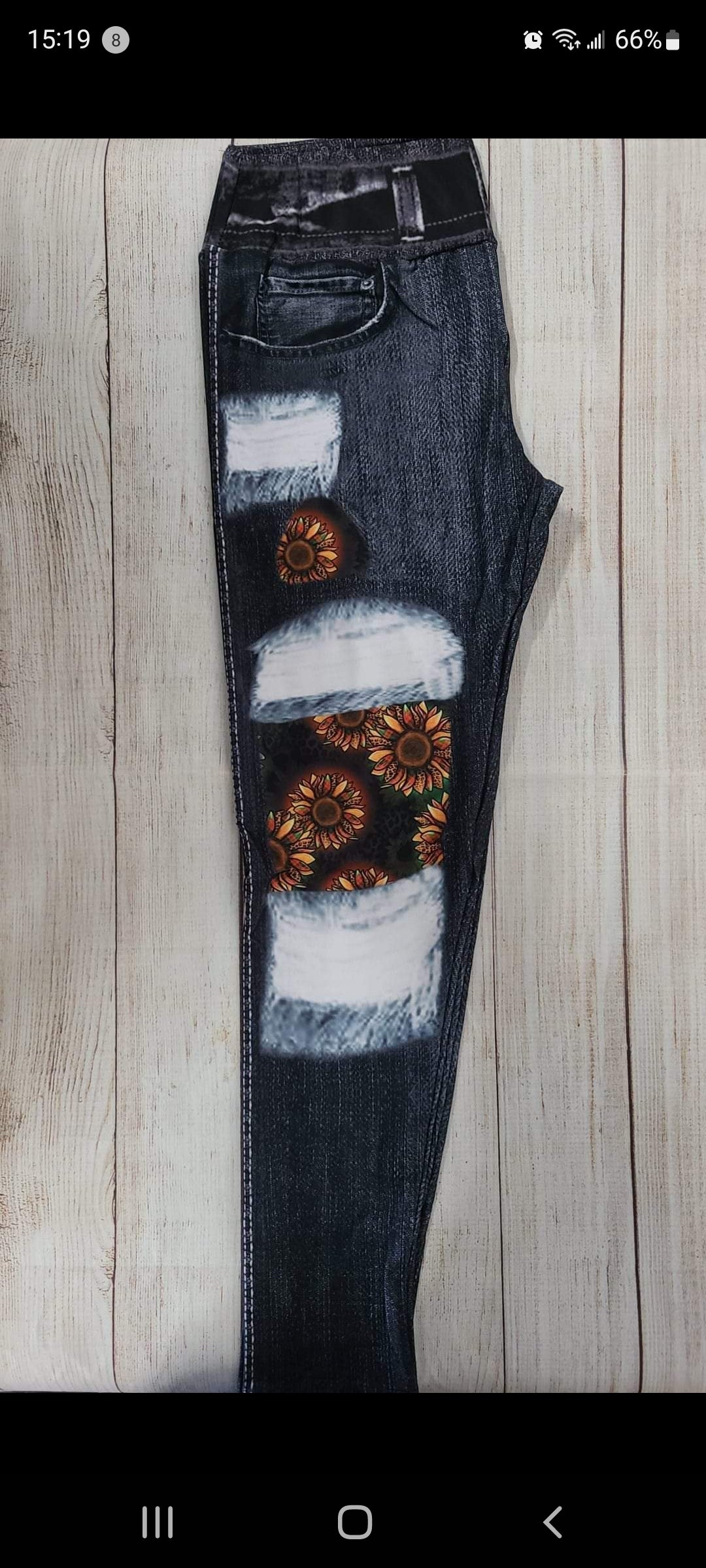 “Holiday Flower” - (Peekaboo Faux Denim) Legging