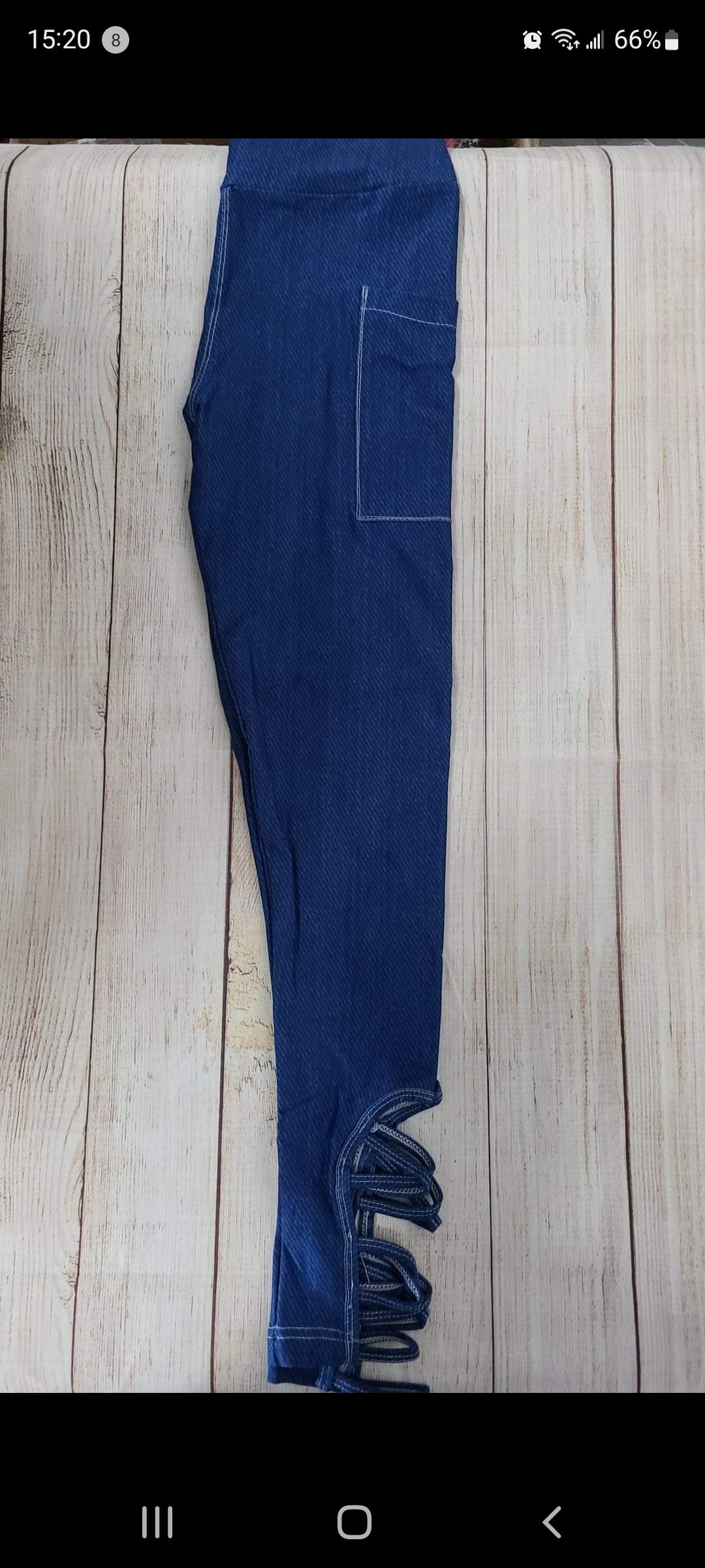 Light Denim criss cross legging and capri