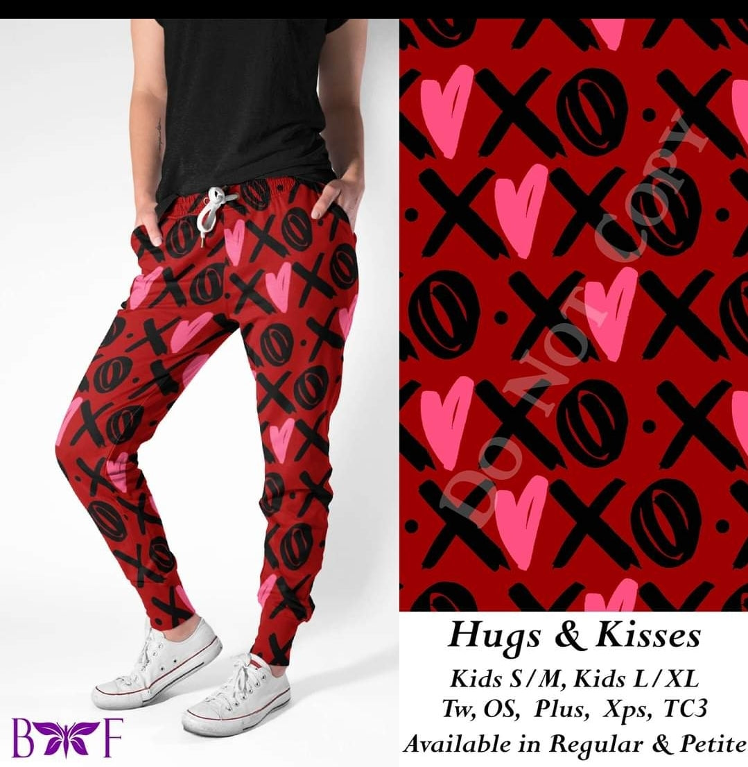 Hugs and Kisses leggings, Capris, Full and Capri length loungers and joggers Preorder #1222