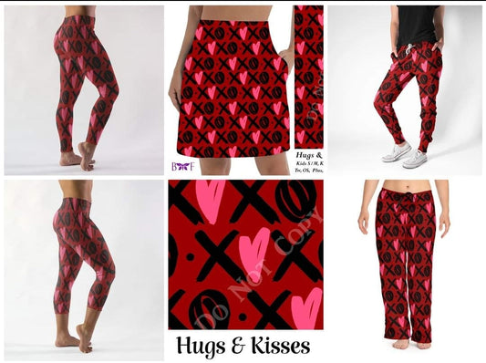 Hugs and Kisses leggings, Capris, Full and Capri length loungers and joggers Preorder #1222