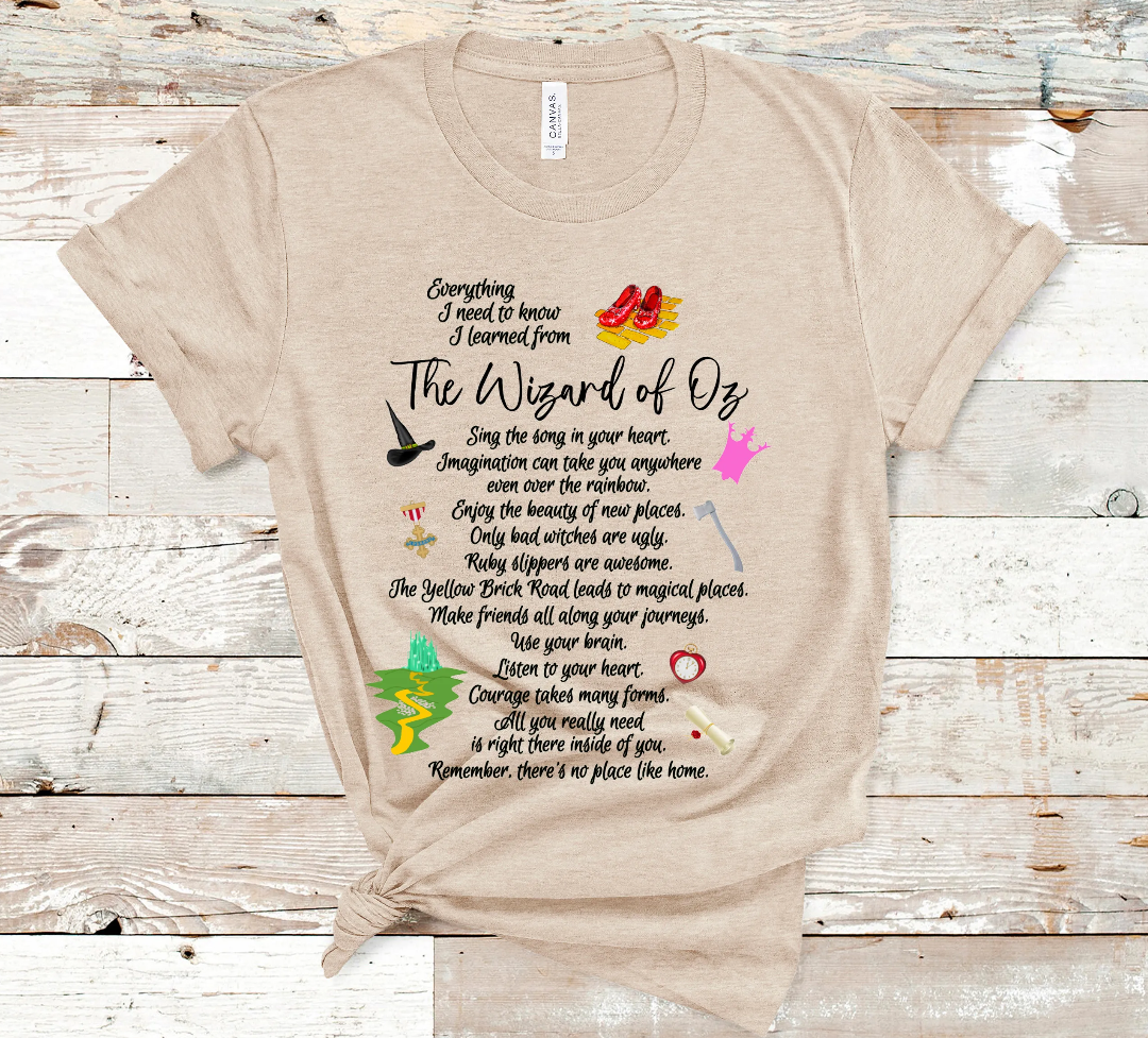 Learned from Oz two sided tee