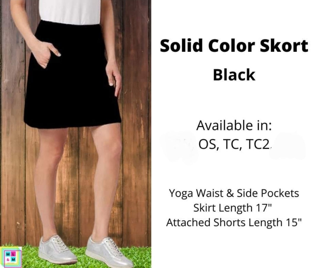 Solid Black Skort by ML&M