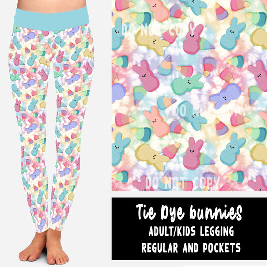 SPRING BASH RUN-TIE DYE BUNNIES LEGGINGS
