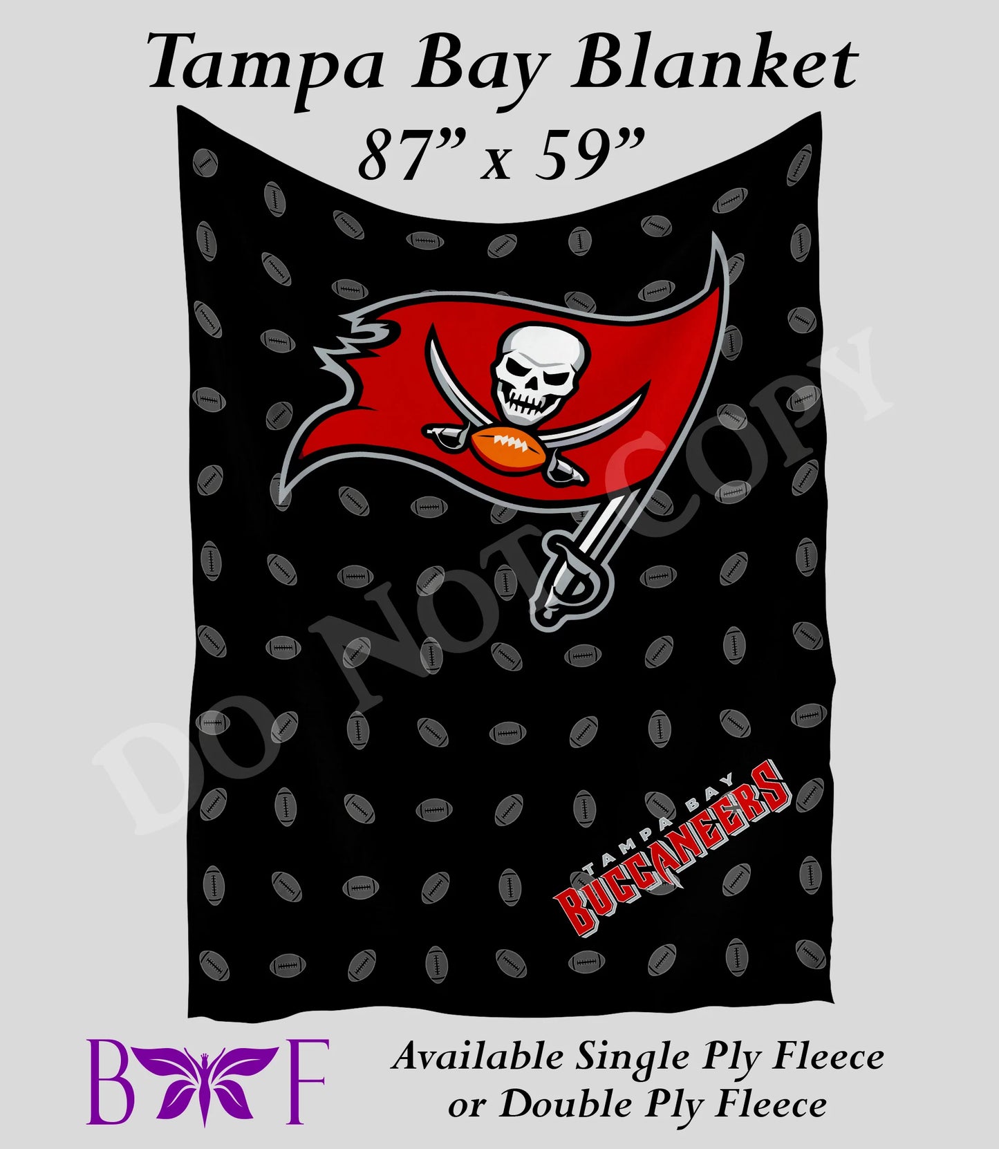 Tampa Bay 59"x87" soft blanket also available with sherpa fleece preorder #1018