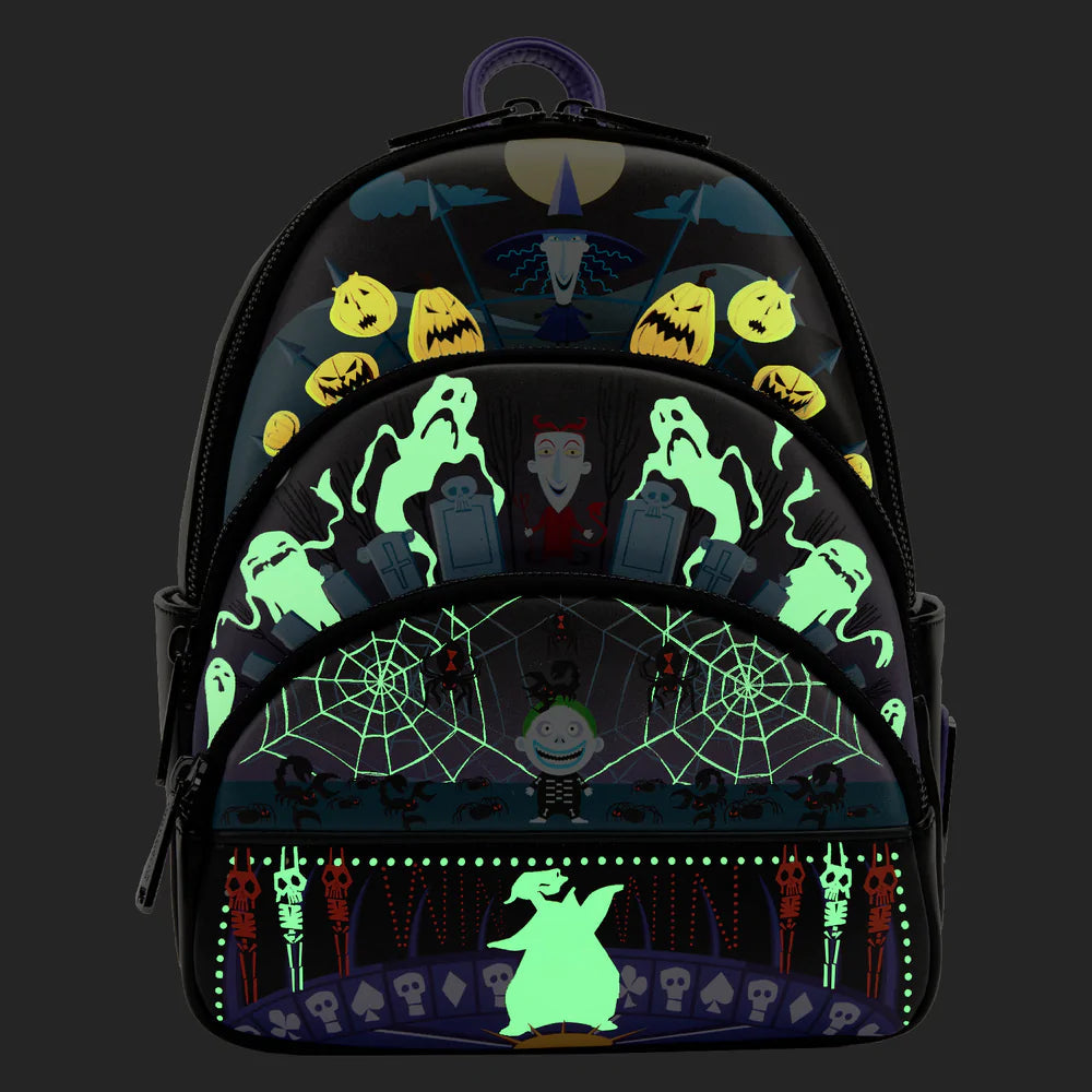 The Nightmare Before Christmas Glow Triple Pocket Genuine Loungefly Backpack