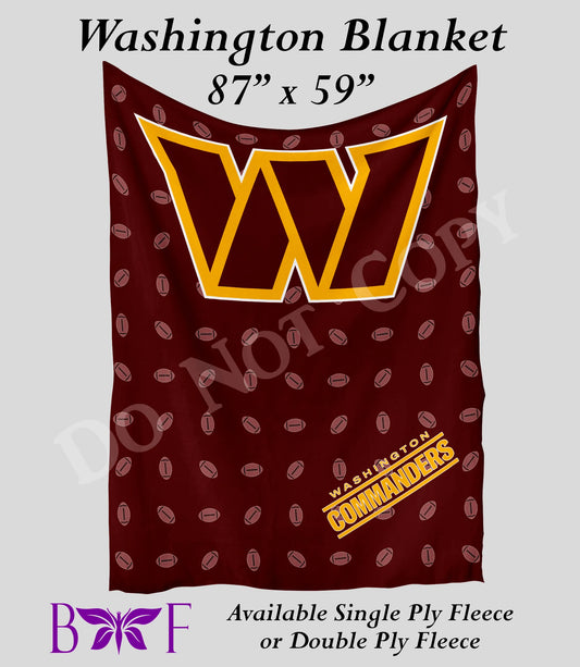 Washington 59"x87" soft blanket also available with sherpa fleece preorder #1018