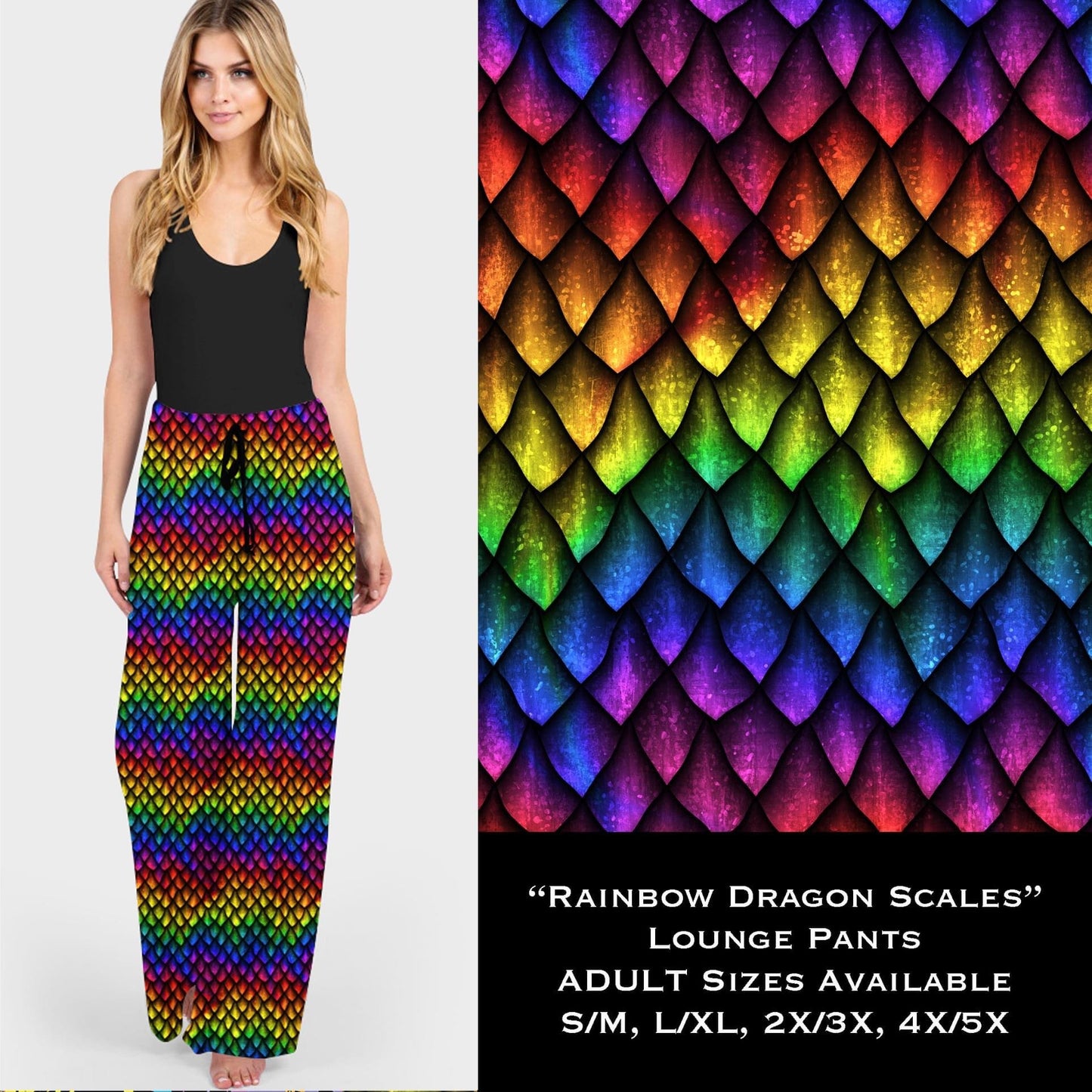 Rainbow Dragon Scales Lounge Pants
