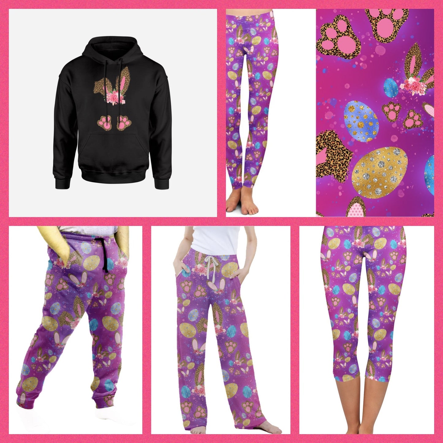 “Floral Ears” Easter Hoodies, Leggings, Capris, Lounge Pants and Joggers {PREORDER #0209}