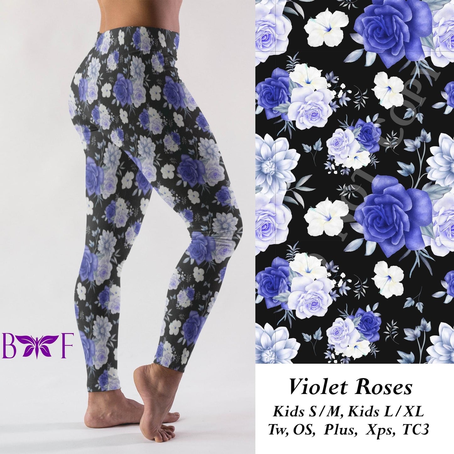 Violet Roses - Leggings, Capri, Full/Capri Length Loungers & Joggers