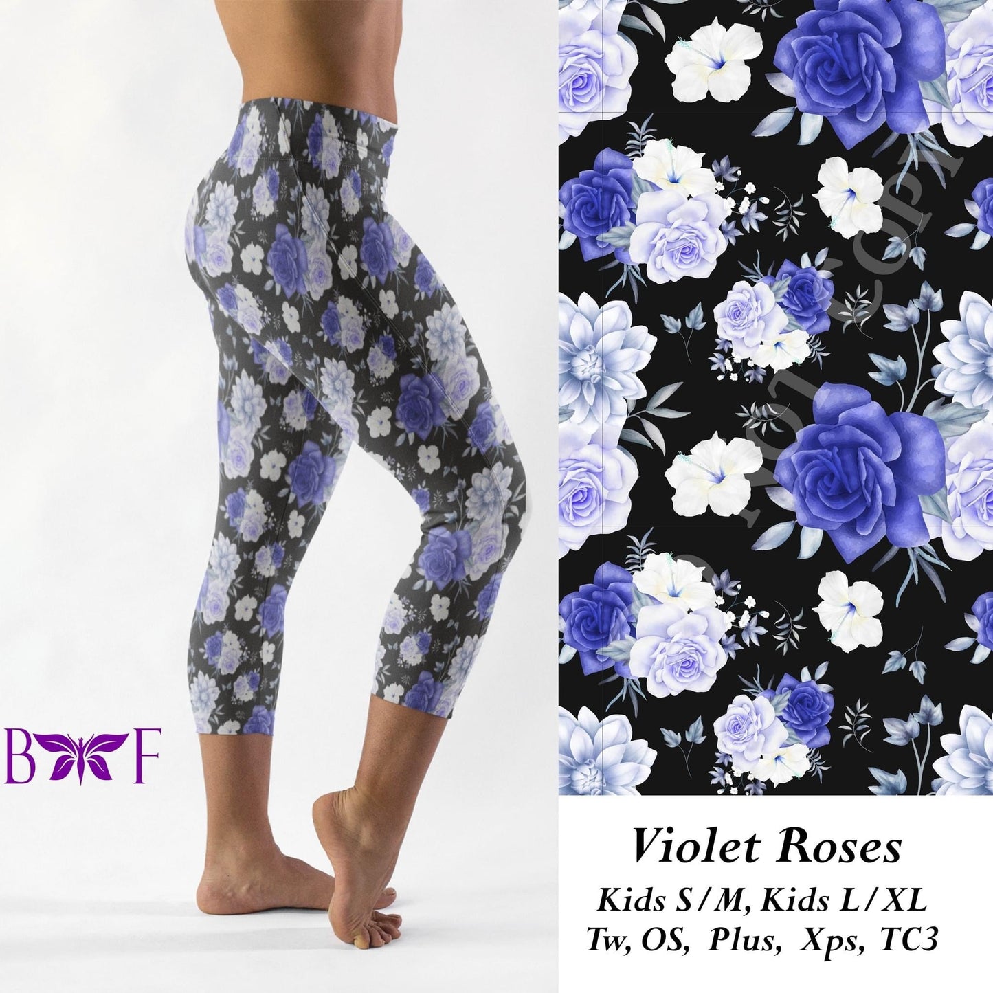 Violet Roses - Leggings, Capri, Full/Capri Length Loungers & Joggers