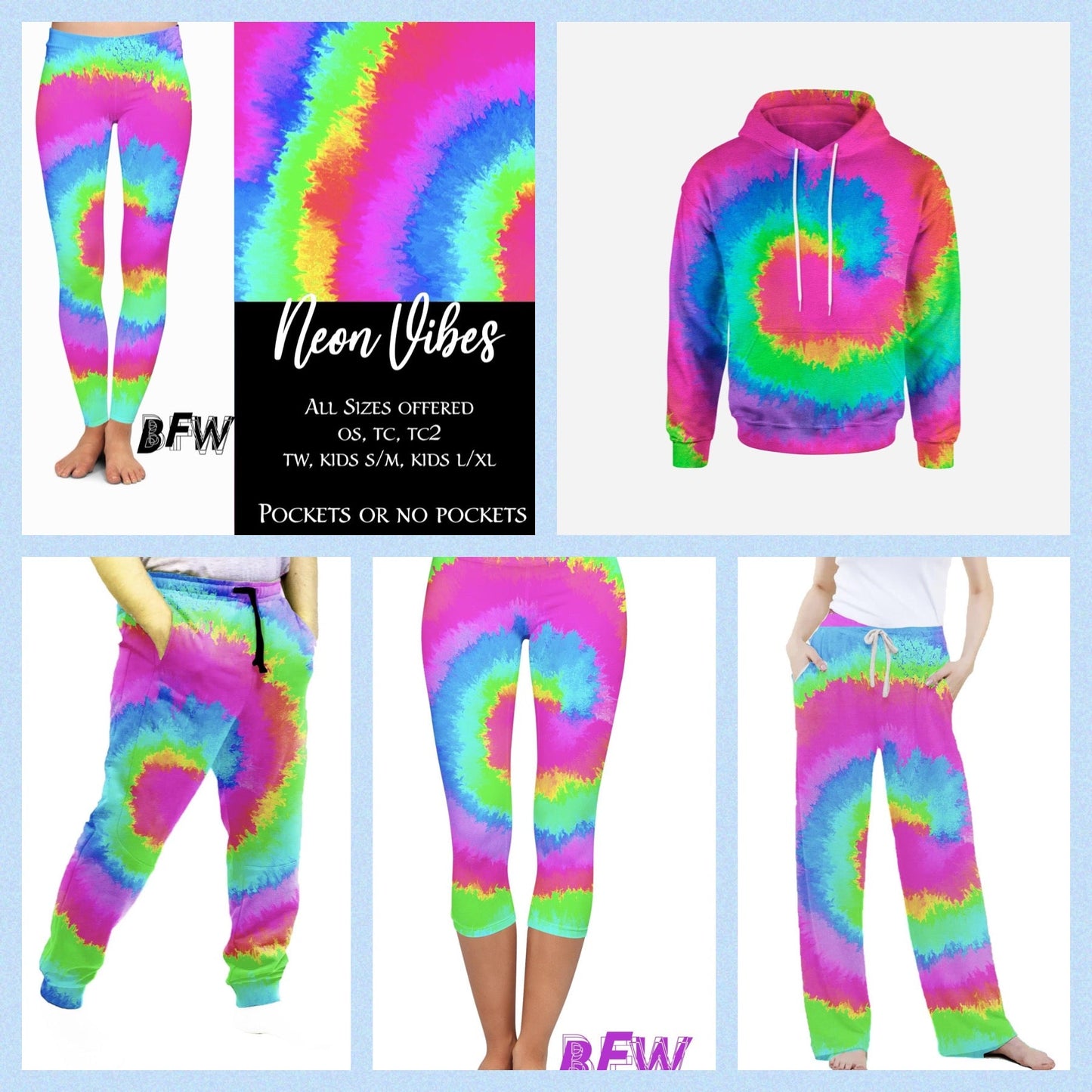 “Neon Vibes” Hoodies, Leggings, Capris, Lounge Pants and Joggers {PREORDER #0128}
