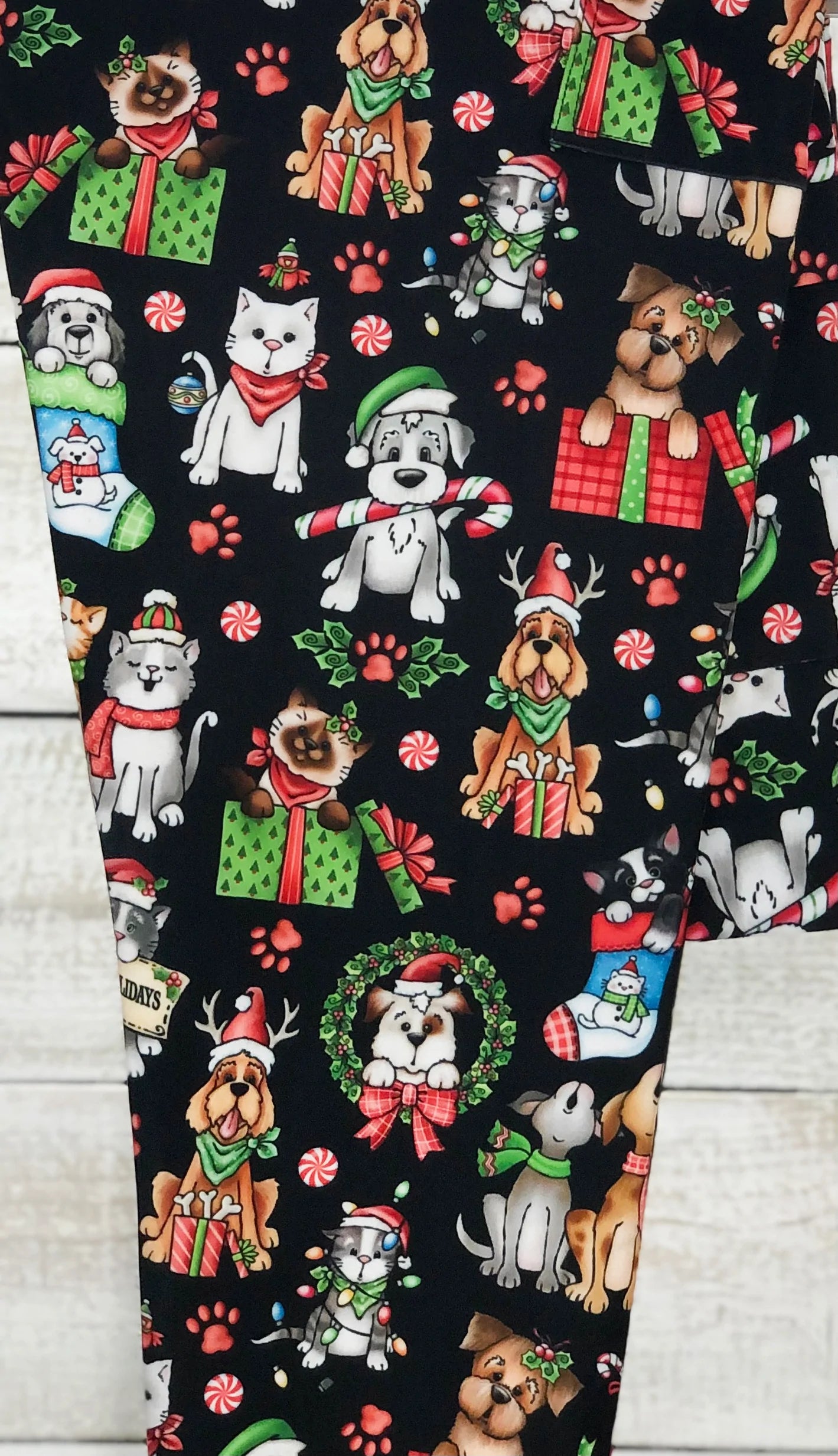 RTS - Kids Merry Pawmas Leggings w/ Side Pockets