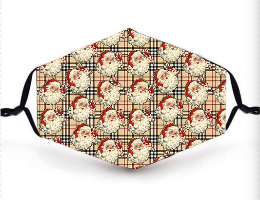 PLAID SANTA FACE SHIELD